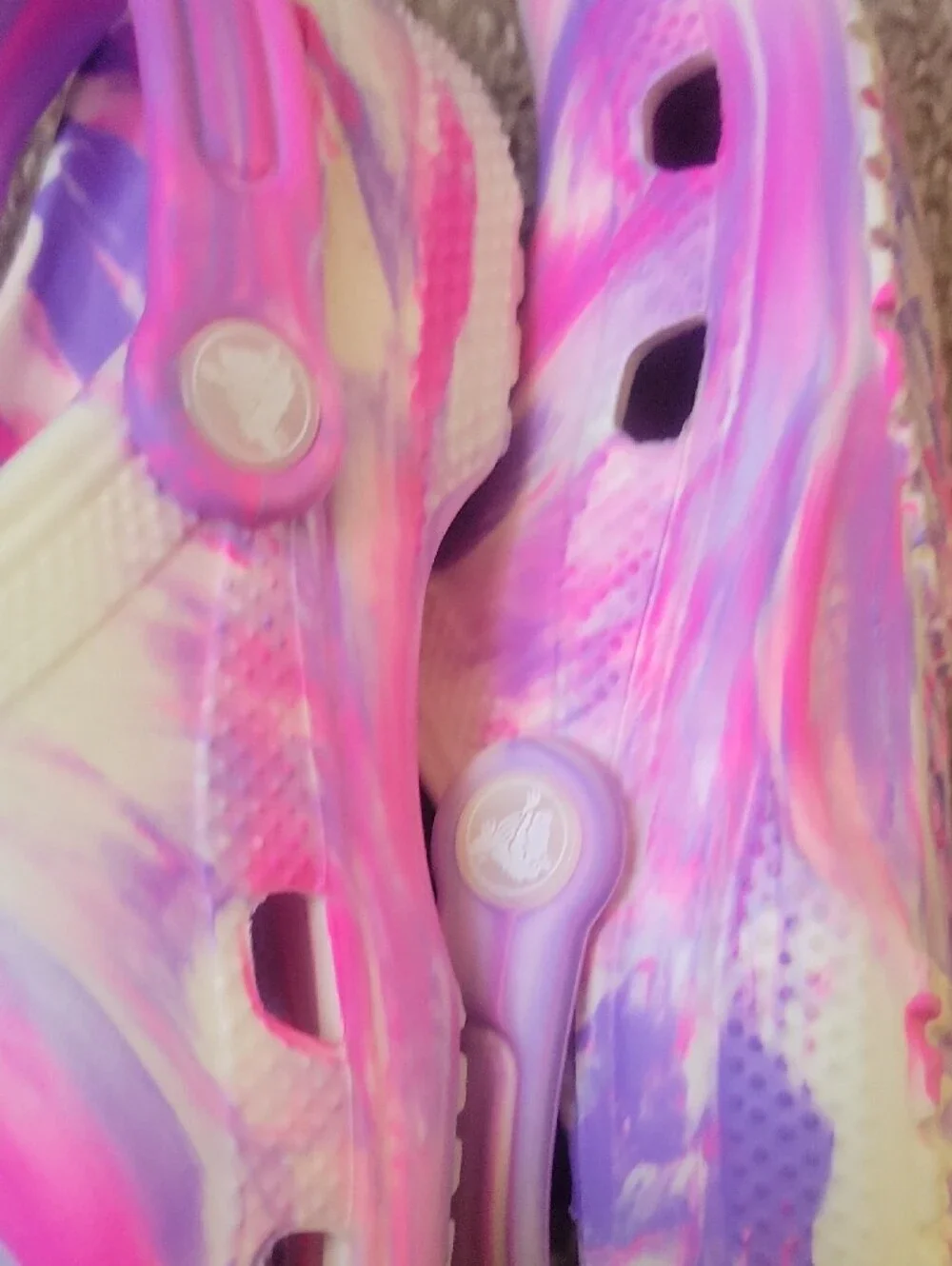 CROCS Kids Marble Swirl Clogs - Pink & Purple